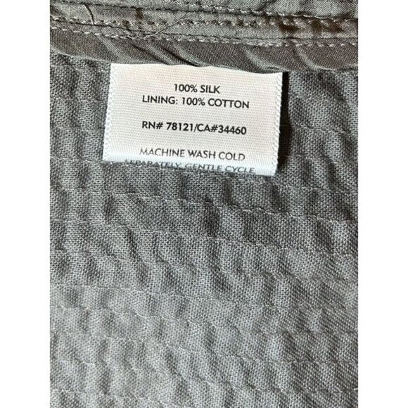 Eileen Fisher Silk Textured Shawl Open Cardigan Jacket Women's Size Large Green - Picture 8 of 8